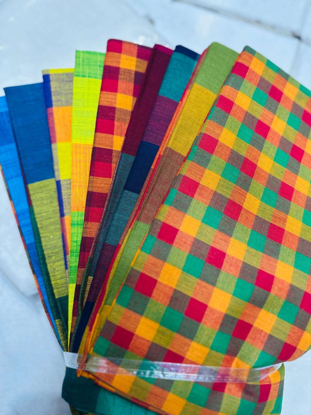 Madras checks cotton blouse piece