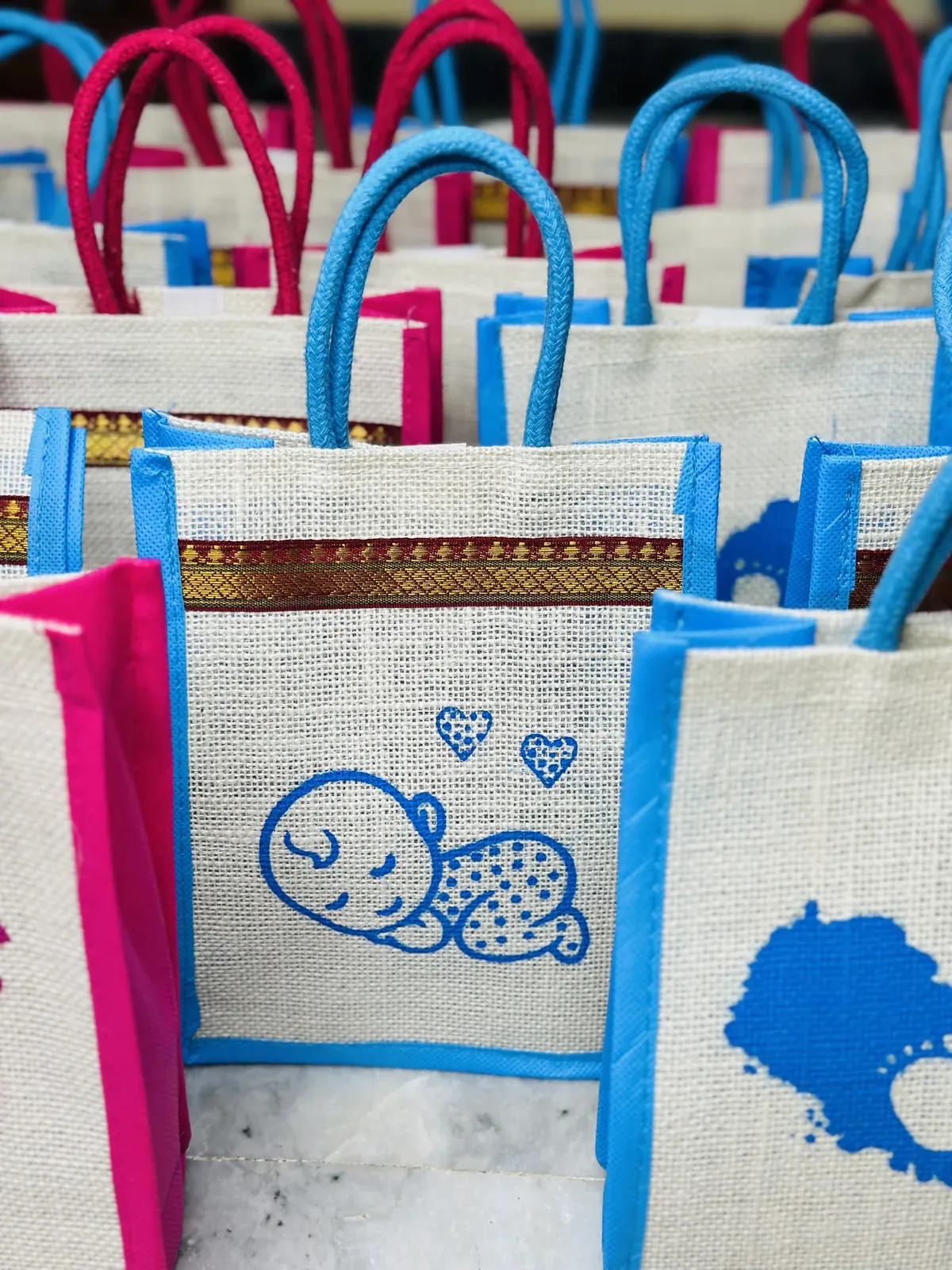 Baby footprint jute bag — image 4 of 4