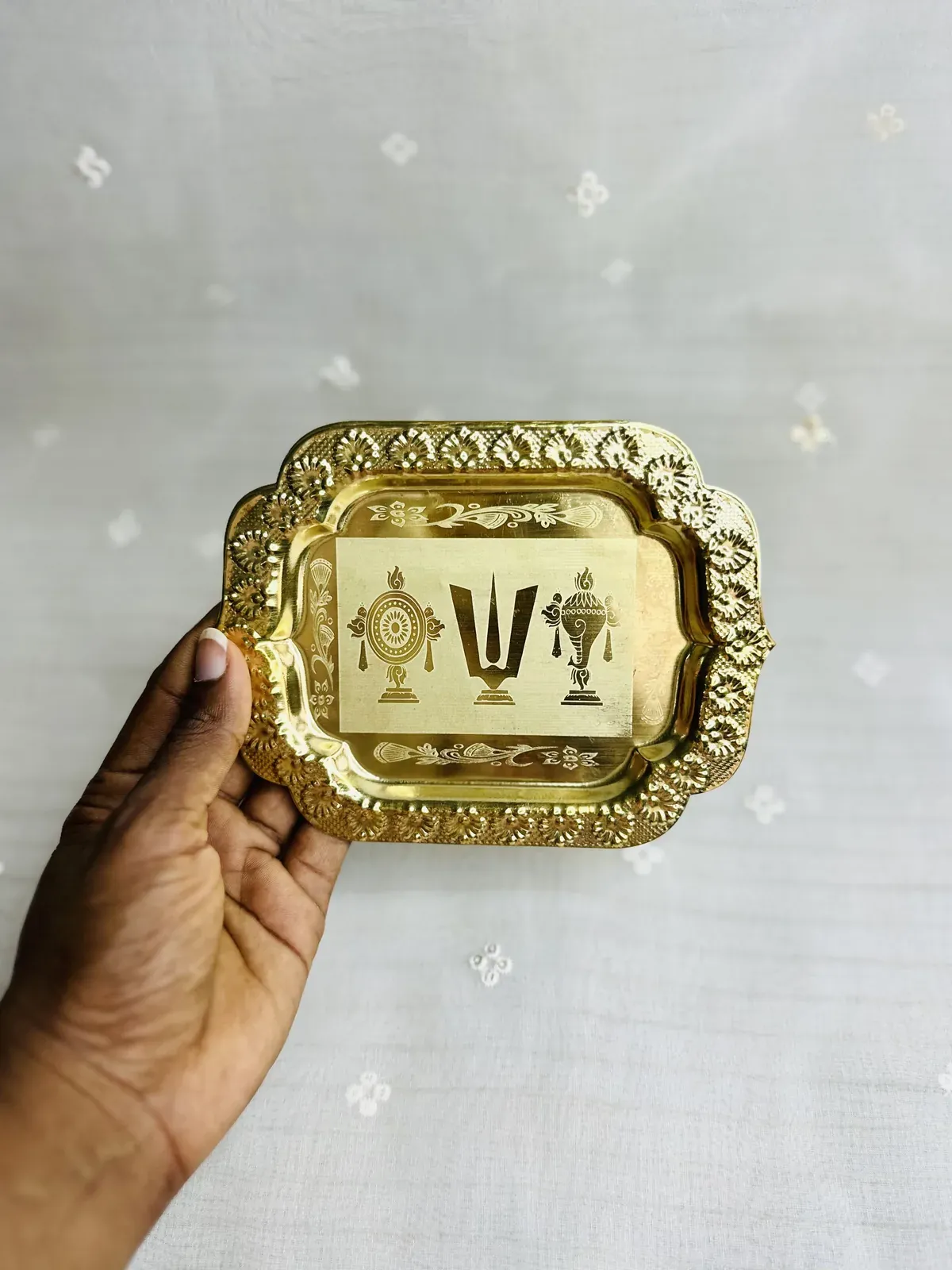 Brass balaji thirunamam puja thali