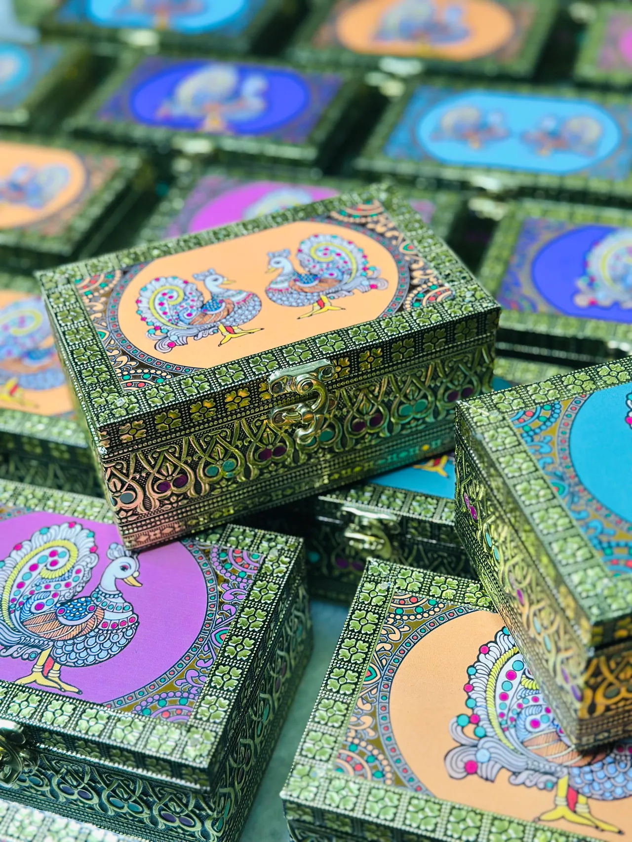 Tanjore digital art jewel box & kolam shopper bag — image 4 of 7