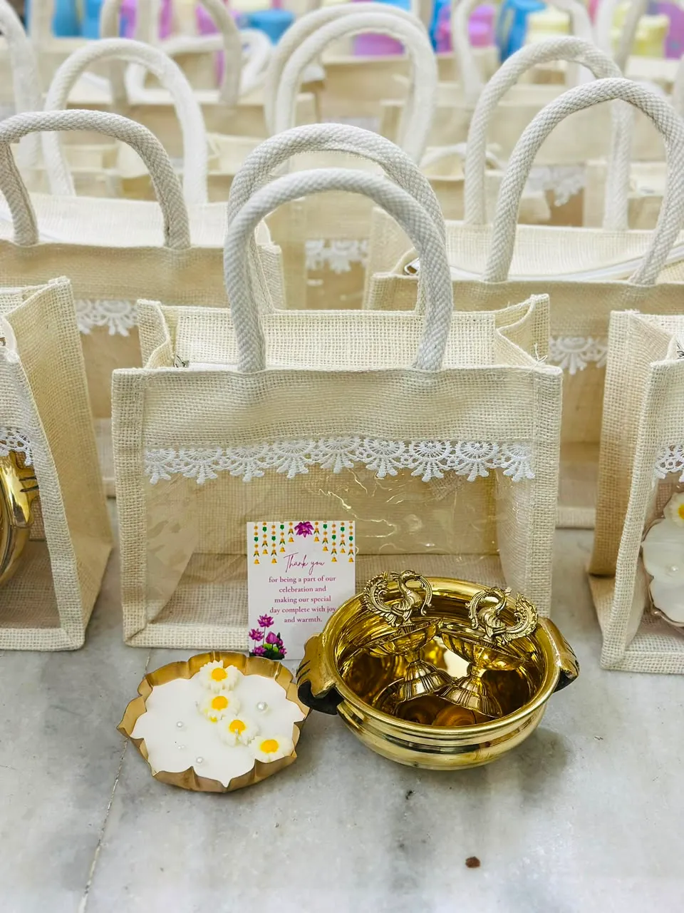 Brass Urli with Scented Candles