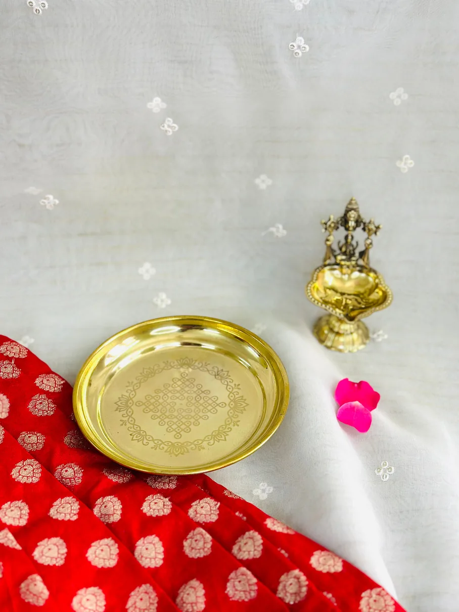 Brass Kolam Plate 5 inch