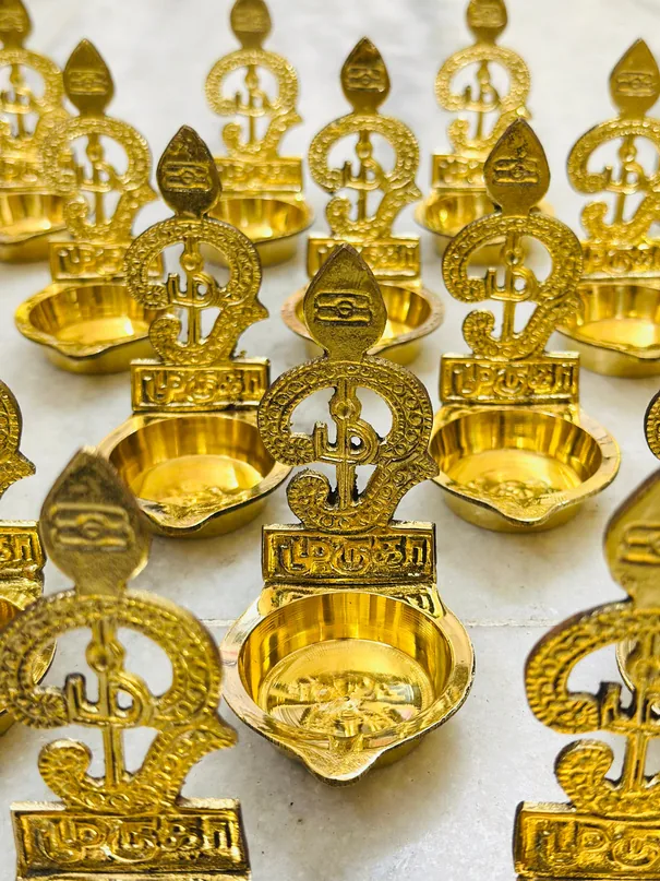 Brass Om Muruga Diya