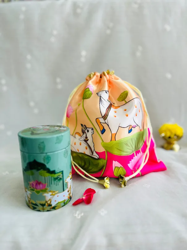 Metal Tin with Potli